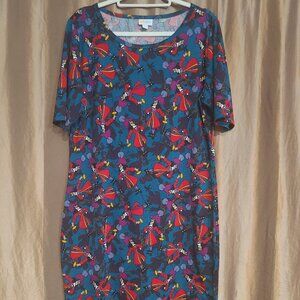 Lularoe RARE unicorn Captain Hook Peter Pan Julia Dress EUC Size 2XL